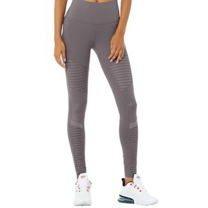 ALO Yoga HIGH WAIST MOTO STYLE LEGGINGS - SMALL - Purple Dusk
